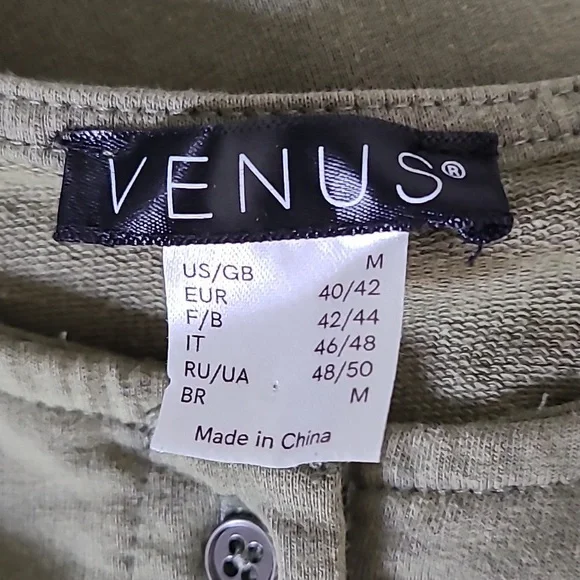 Venus Jumpsuit Size Medium Khaki Green Military Inspired Trend Sleeveless Casual - Picture 8 of 9